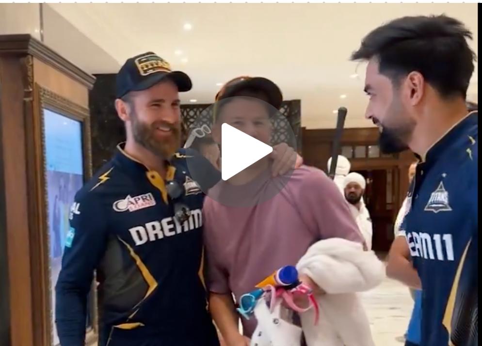 [Watch] Old Friends Re-Unite As Warner Meets Former SRH Teammates, Williamson And Rashid Khan